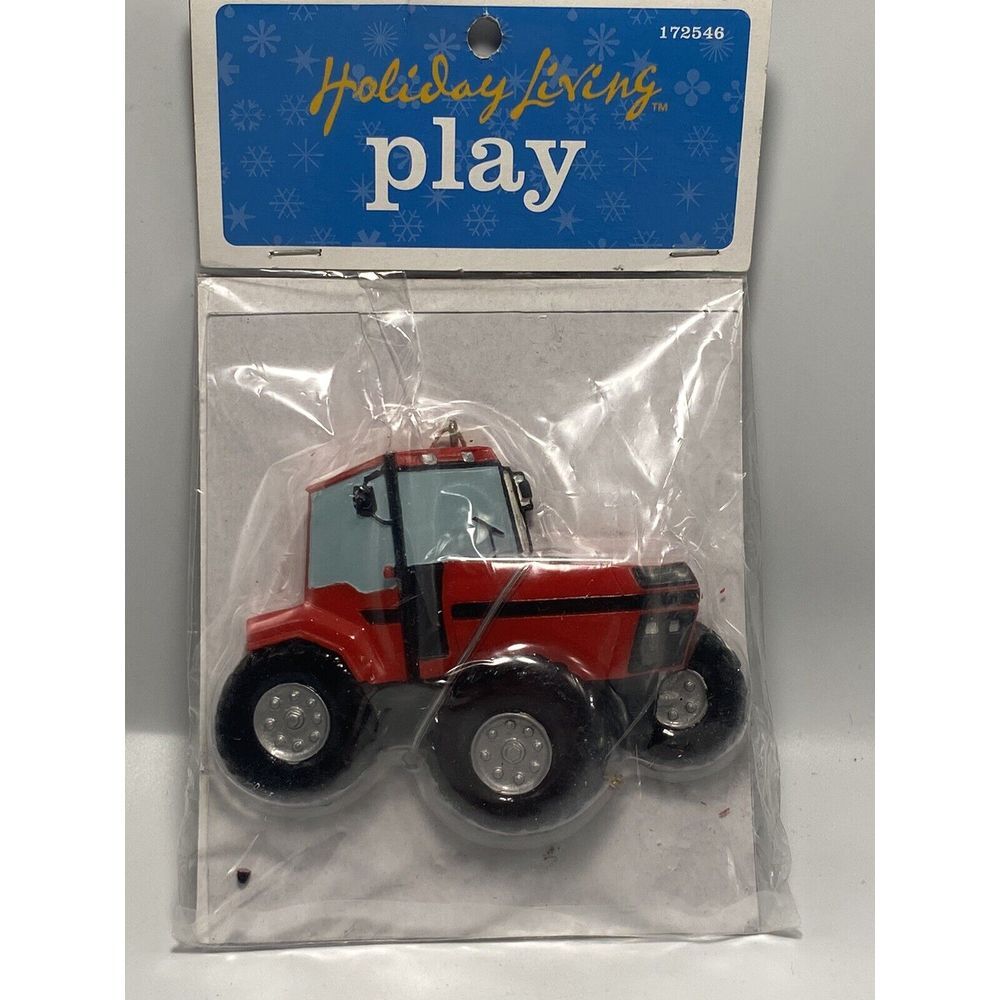 Lowe's Tractor Ornaments Hanging‎ Holiday living play model # W0302 Red